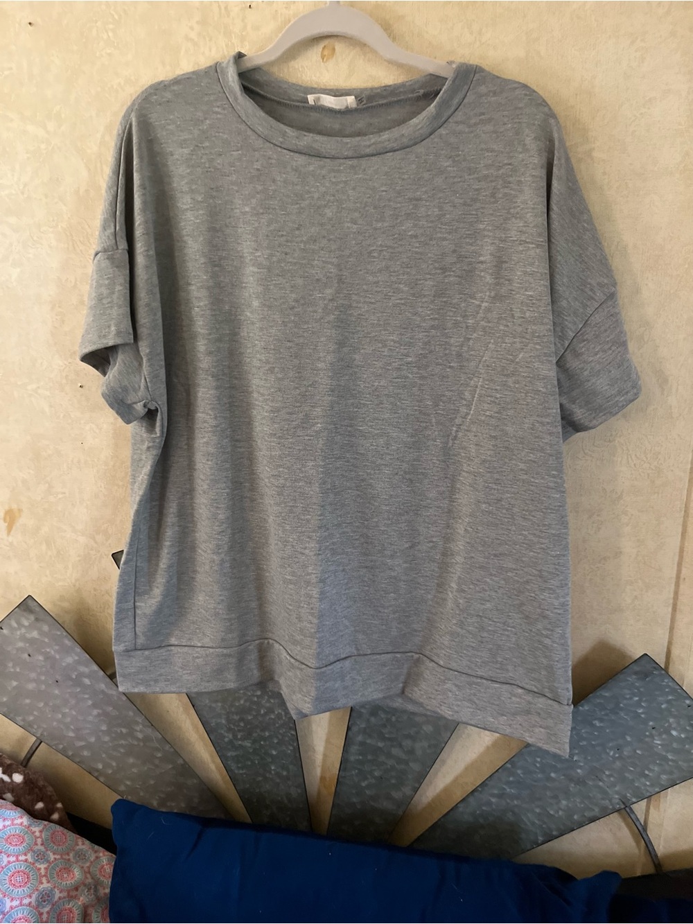Light Heather Gray Short Sleeve Crewneck Top